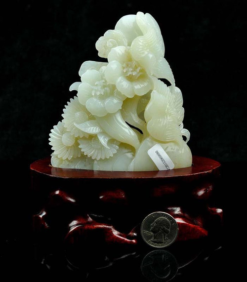 Hetian jade Flower