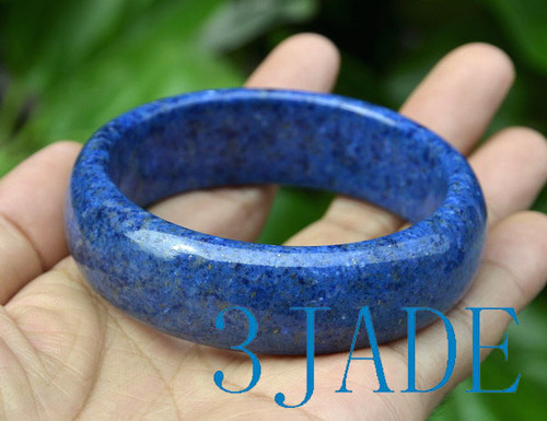 60.5mm Natural Lapis Lazuli Flat Bangle Blue Gemstone Bracelet