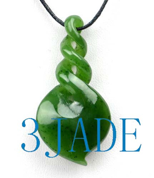 green jade triple twist pendant