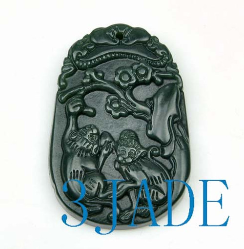 jade monkey pendant