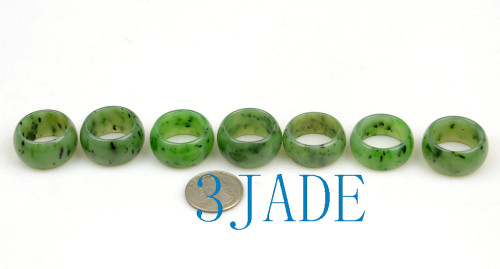 green nephrite jade band ring