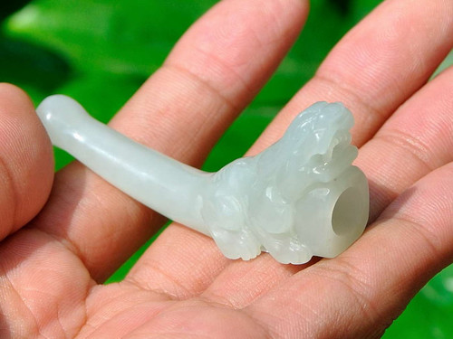 White Nephrite Jade cigarette holder