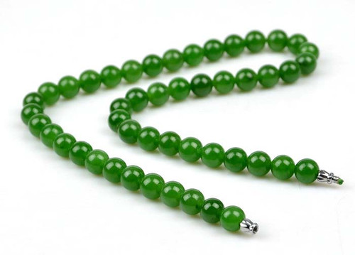 Green Nephrite Jade Beads Necklace