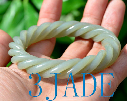 carved twisted ropes jade bangle