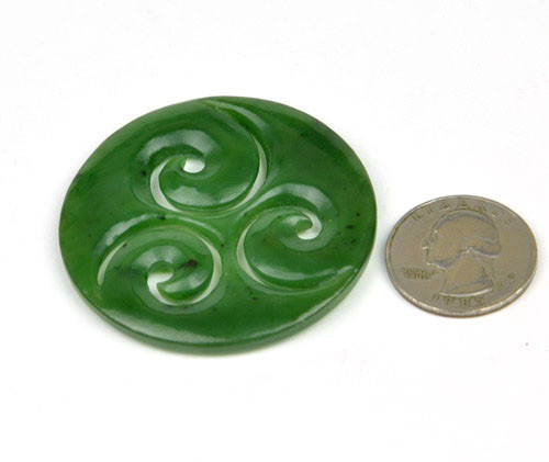 green jade triple Koru pendant