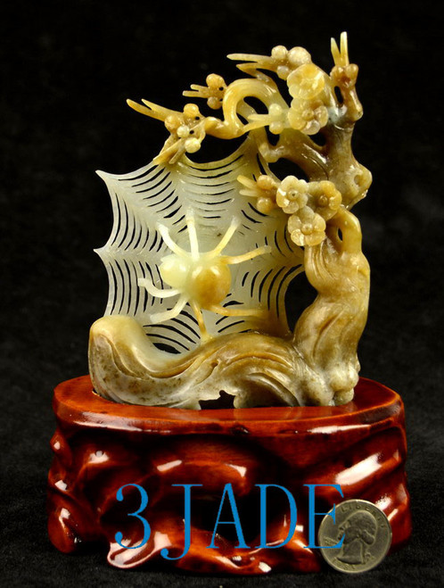 Hetian sugar white jade spider web