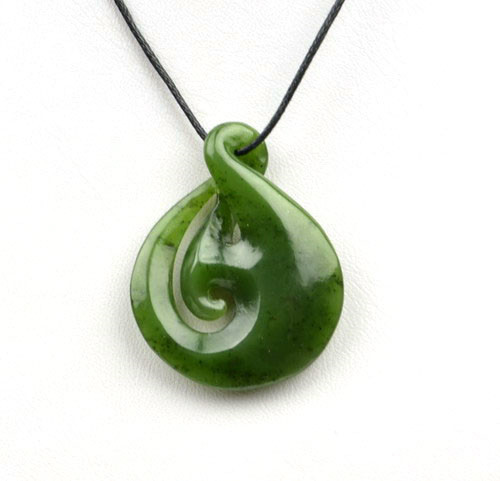 New zealand design jade Twist necklace pendant  21mm 