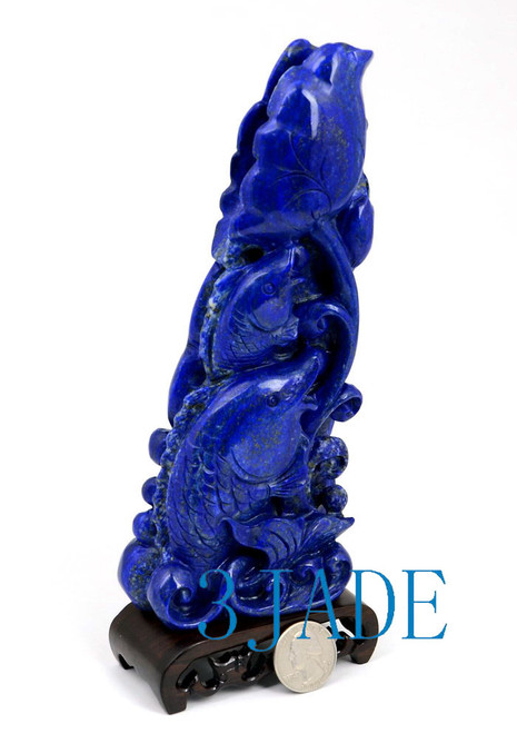 Lapis Lazuli Koi Fish Sculpture