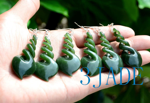 jade twist earrings