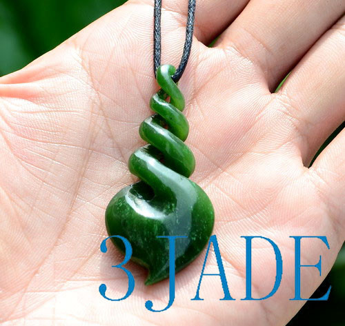 GREEN NEPHRITE JADE CARVED NECKLACE UPC #297654 - Mason-Kay