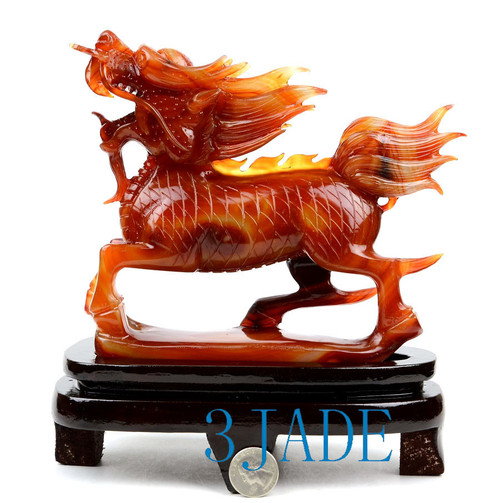 Carnelian Qilin Sculpture