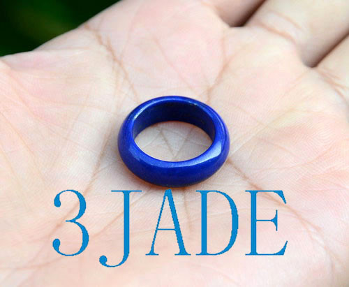 15.3mm - 19.3mm Natural Top Quality Lapis Lazuli Band Ring, US size 4.5 - 9.5