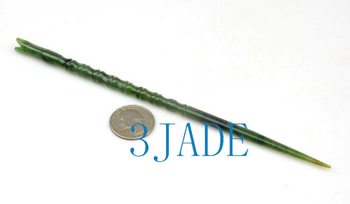 Green Nephrite Jade Magic Wand Wizard Witch Crystal Gemstone Wand w/  certificate
