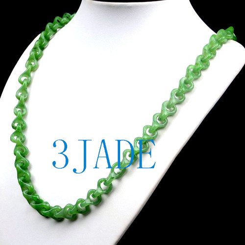 green nephrite jade link chain necklace