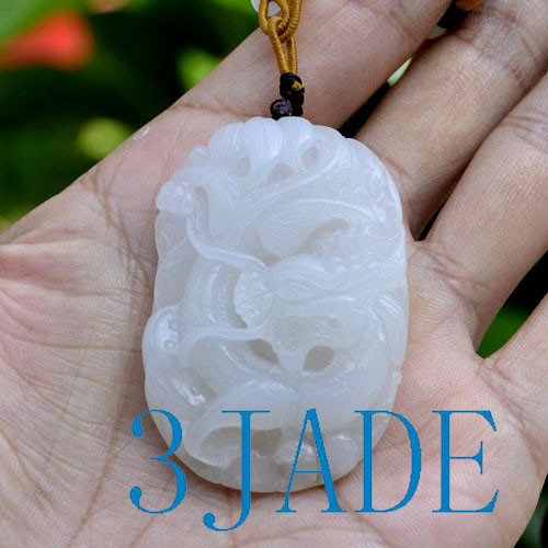 Green Jadeite Jade Dragon Chinese Zodiac Hand Carved Pendant Necklace, –  AriaDesignCollection