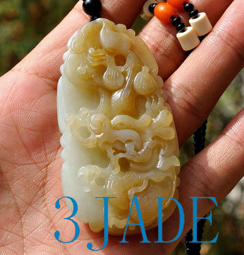 Hetian Jade Dragon Pendant