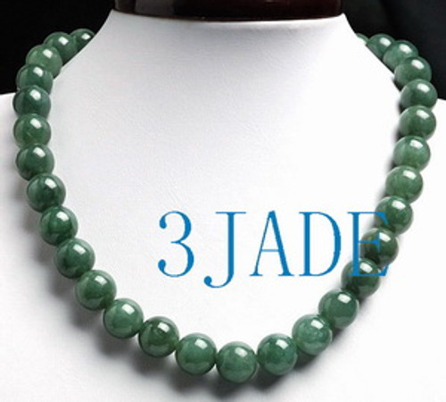 18" A Grade Natural Jadeite Jade Beads Necklace D022068