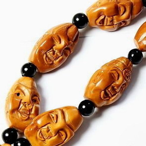 Carved Olive Pit Arhats Prayer Beads Mala 