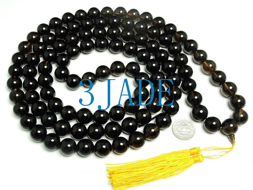 natural smoky quartz prayer beads Mala