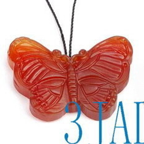 Red Carnelian Butterfly Amulet Pendant