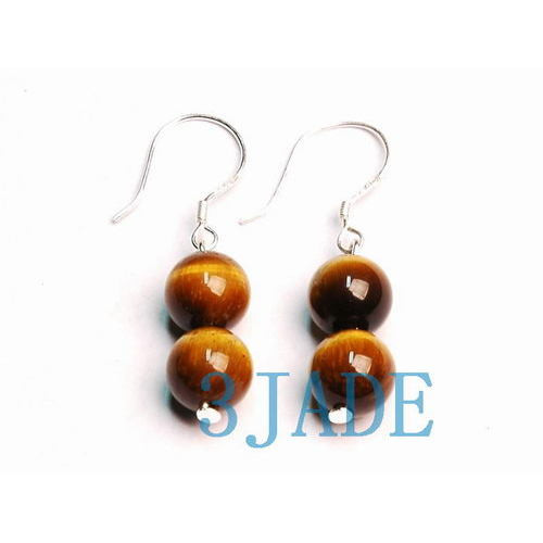 tiger's eye beads earrings