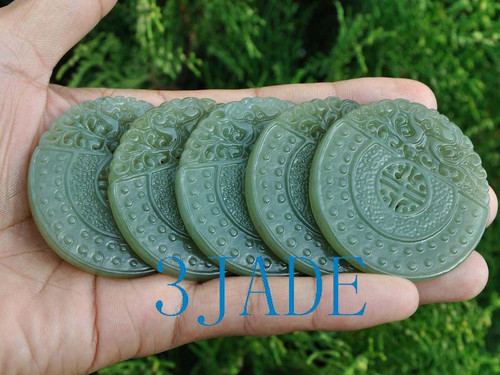 nephrite jade Bi disc pendant