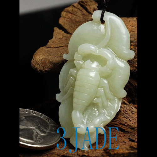 Hand-carved White Jade Scorpion Pendant