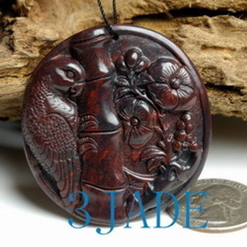 Chicken-blood Stone Parrot Pendant