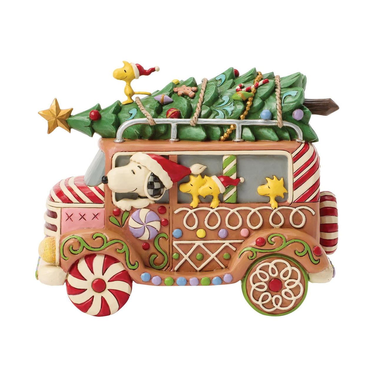 【単品】ジムショア スヌーピー　シュローダー　 クリスマス列車 Peanuts Snoopy Gingerbread Joyride