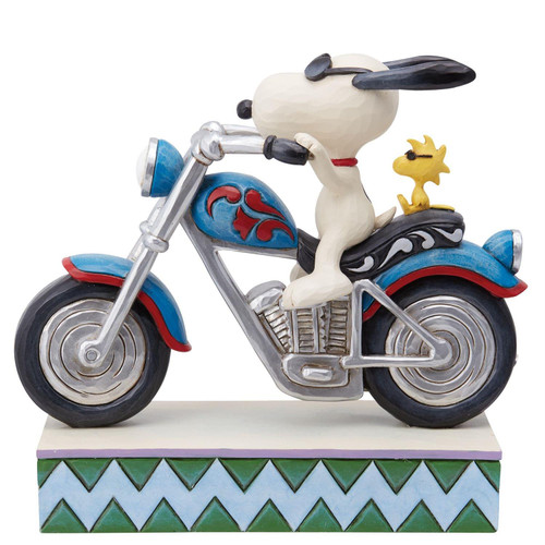 Snoopy Woodstock Riding Motorcycle Cool Riders Figurine 6" Tall