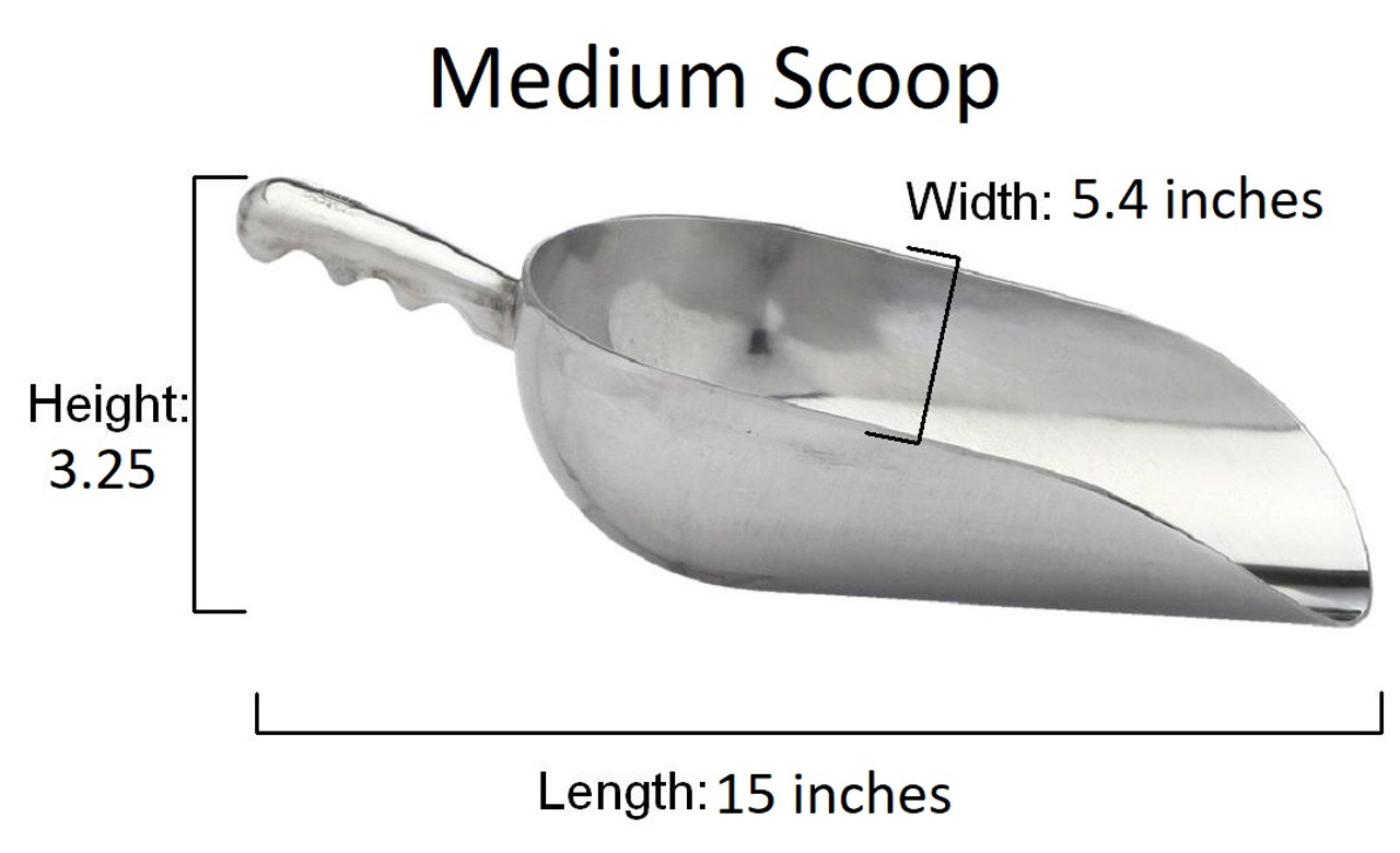 Medium Feed Scoop 2 quart aluminum Hamby Dairy Supply