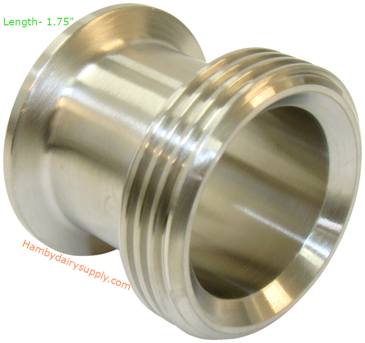 Dairy Thread Adapter Adapter - Female Bevel Seat (thread) x clamp 1.5 inch - Hamby Dairy Supply