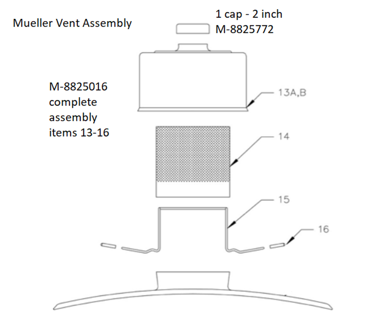 Tall Air Vent and Product inlet assembly Fits Mueller and Surge tanks