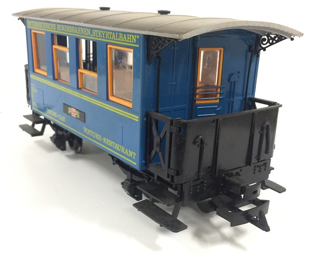 LGB 3013 blue european speisewagen Dining car - yellow box - G