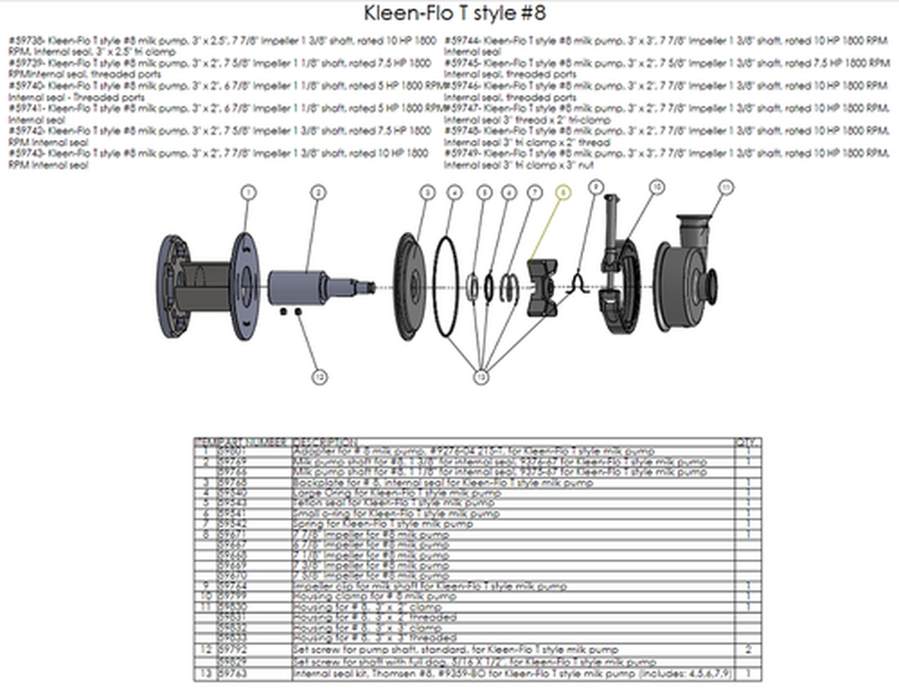 Shaft Adapter 1 1/8 inch for Thomsen & KleenFlo 8 Transfer Pump Hamby Dairy Supply