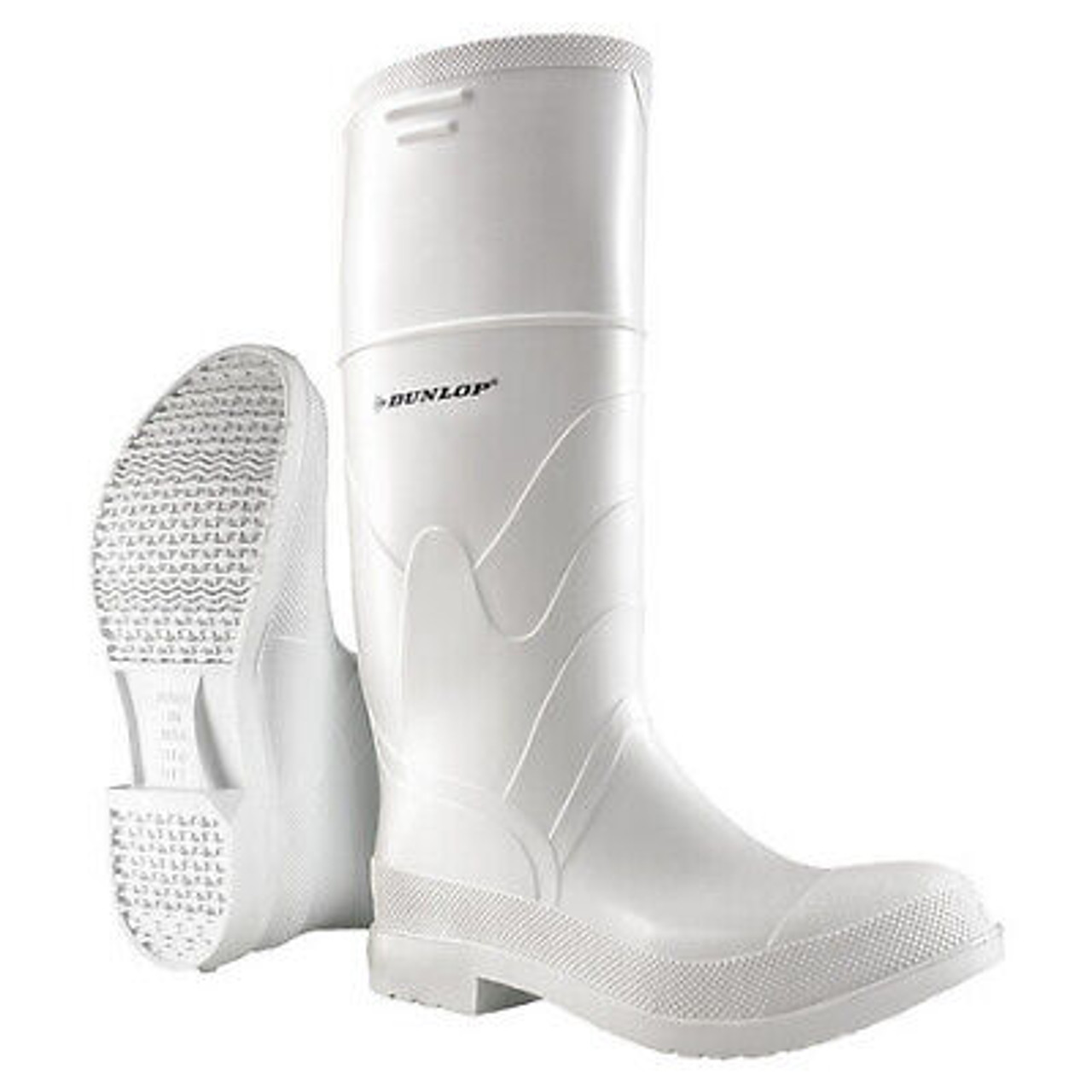 Size 12 - 1/2 price - Dunlop White Knee Boots - Hamby Dairy Supply