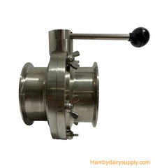 Butterfly Valve for 4 inch SS clamp x clamp - 316 stainless steel