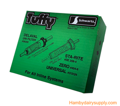 2 1/4 x 6 TUFFY®  Milk Filter Socks (100)