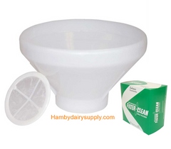 Plastic Milk Strainer Kit - large with 100 milk filters included