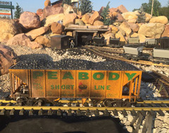  LGB 4076 Peabody Coal Hopper Cars - weathered & updated to metal wheels  - G scale