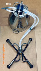 4561 Clear View Flo-Star Improved Cow Bucket Milker Complete with Grade A stainless steel bucket