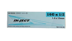 Closeout! IN-JECT Aluminum Hub 16 Gauge x 1/2 Inch Needles (Box of 100)