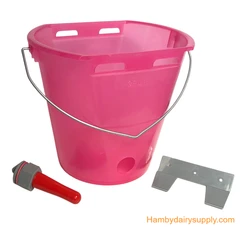 Calf Bucket Feeder with Nipple, Valve, and Hanging Bracket
