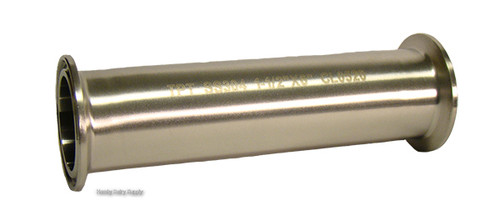 1.5 inch Clamp x Clamp Stainless tubing 6 inch length