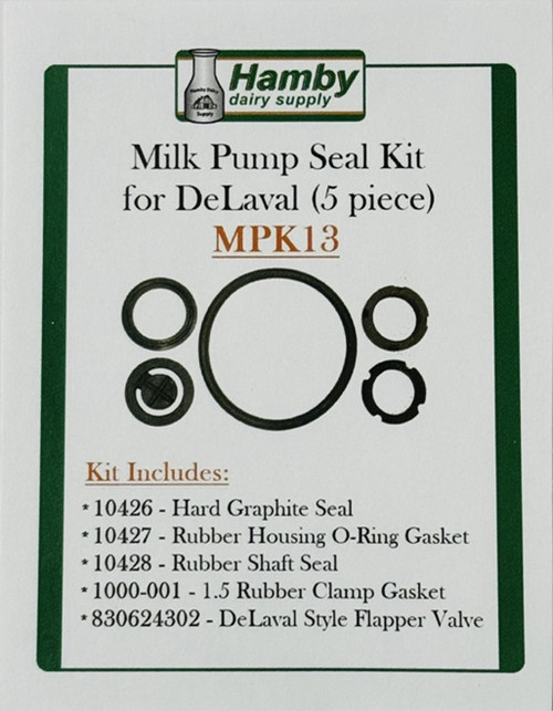 Milk Pump Seal Kit for DeLaval (5 piece) - Hamby Dairy Supply