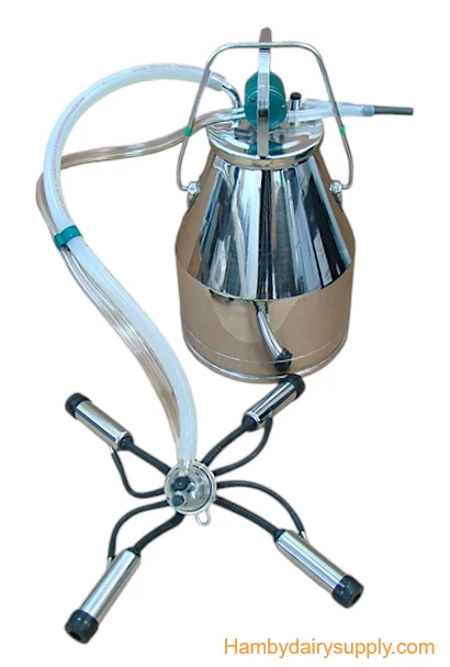Improved Hamby Cow Bucket Milker with Grade A stainless steel bucket