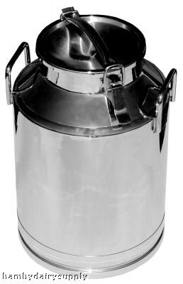 7.9 gallon Stainless Steel Milk or Cream Transport Can - 30194