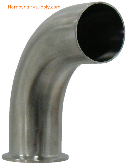 2.0 inch Stainless Steel 90 elbow - clamp x weld - Hamby Dairy Supply