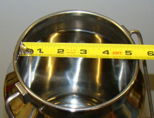 Small Shining Stainless Steel Milk Can Seamless Solid Bail 10 High 1.3 Gallon