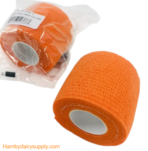 Neon Orange -  Cohesive Flexible Bandage 2 inch x 5 yards stretched